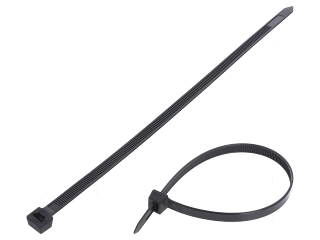 Kabelbinder; L: 250mm; W: 7,6mm; polyamide; 533N; zwart; Ømax: 66mm Kabelbinder; L: 250mm; W: 7,6mm; polyamide; 533N; zwart; Ømax: 66mm